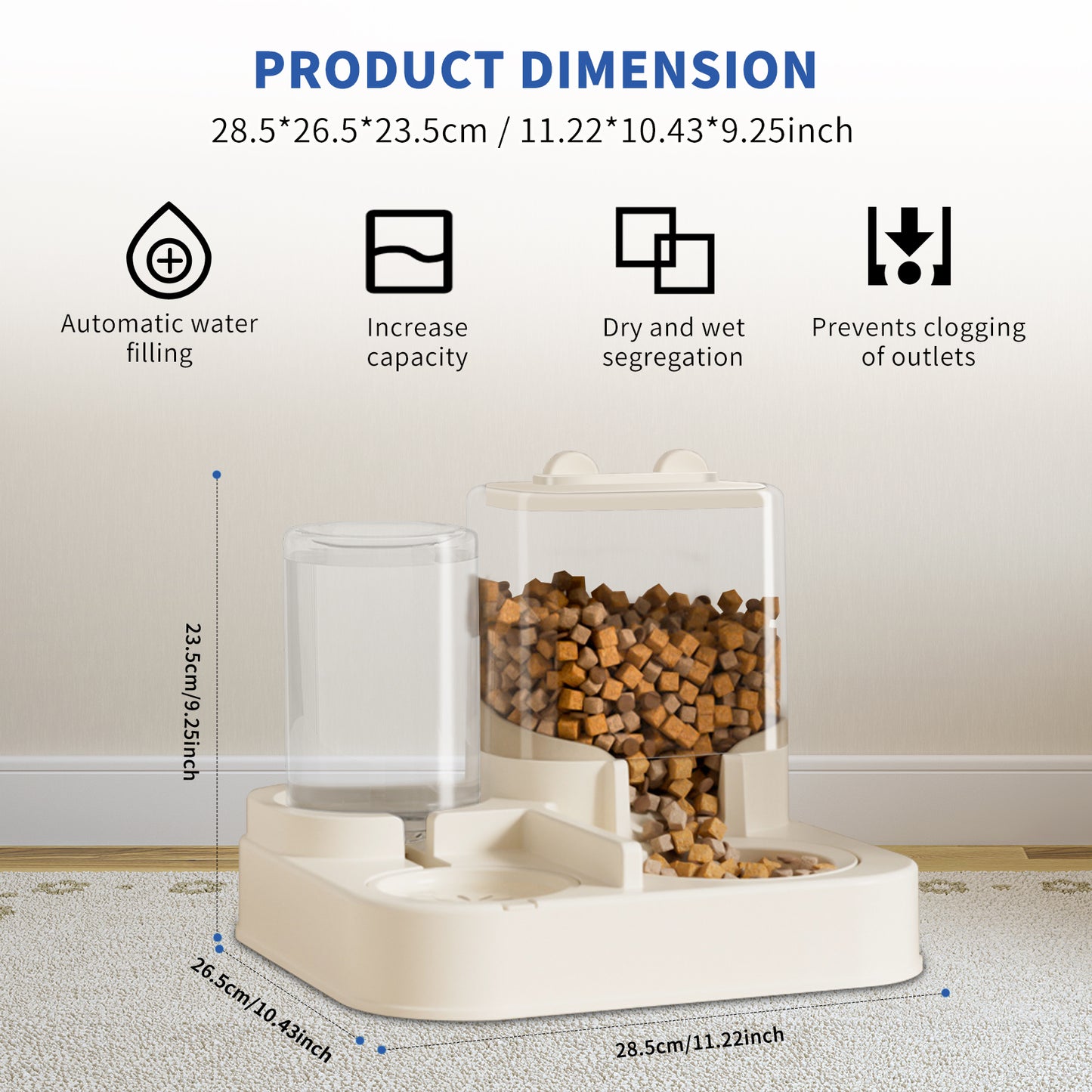 Automatic Pet Feeder & Water Station – Transparent, Self-Refilling, Perfect for Travel and Daily Care
