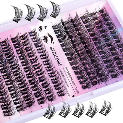 12 Rows of 150 Cluster Lashes – Segmented Eyelash Extensions for Full Volume