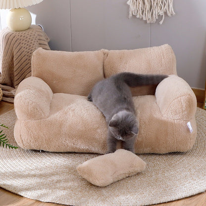 Cozy Pet Bed Sofa – Soft Winter Nest for Cats, Dogs & Puppies