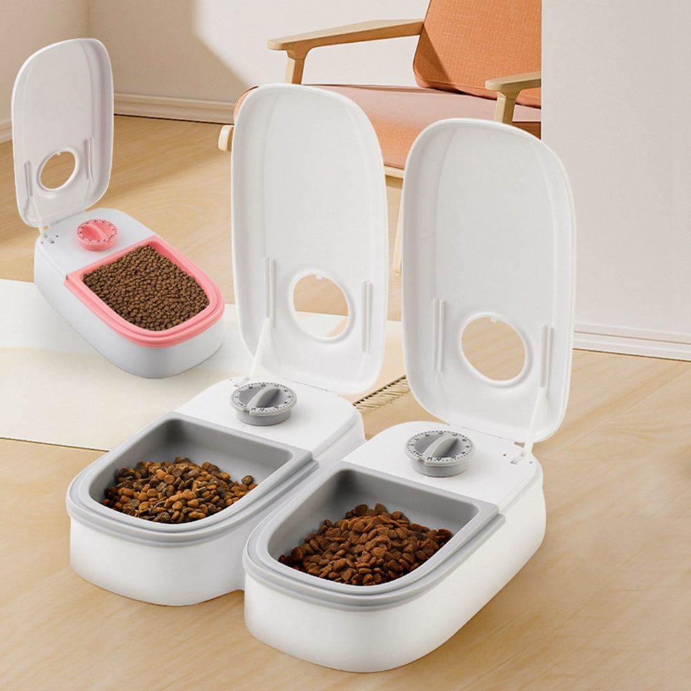 Automatic Pet Feeder for Cats & Dogs – Smart Timer Food Dispenser with Stainless Steel Bowl