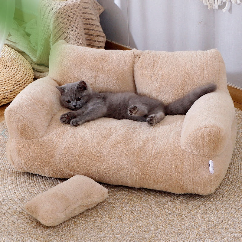 Cozy Pet Bed Sofa – Soft Winter Nest for Cats, Dogs & Puppies