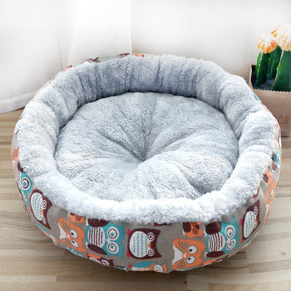 Cozy Padded Pet Bed – Round Cotton Litter Mat for Cats and Dogs