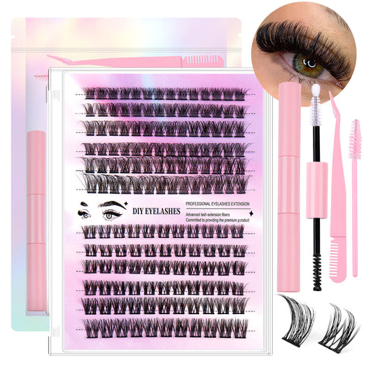 12 Rows of 150 Cluster Lashes – Segmented Eyelash Extensions for Full Volume