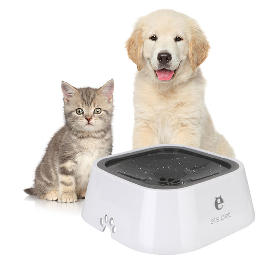 Pet Water Bowl 1.5L – Anti-Overflow Slow Feeder for Cats & Dogs, Portable & Durable
