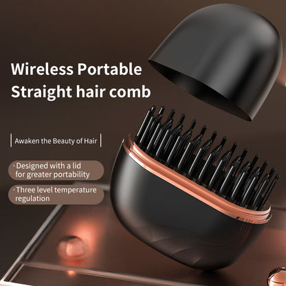 Mini Hair Straightening Comb – Wireless, Portable, Safe Hair Styler for Everyday Use
