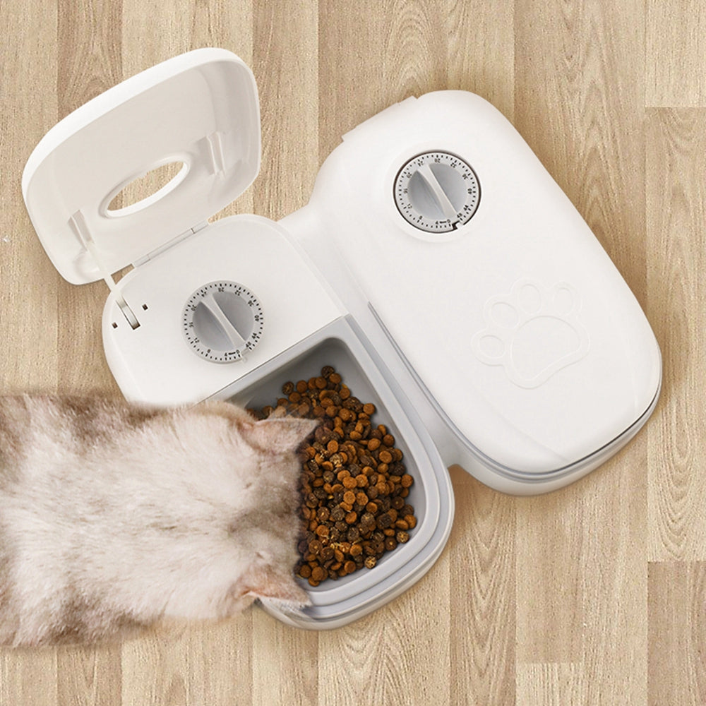 Automatic Pet Feeder for Cats & Dogs – Smart Timer Food Dispenser with Stainless Steel Bowl