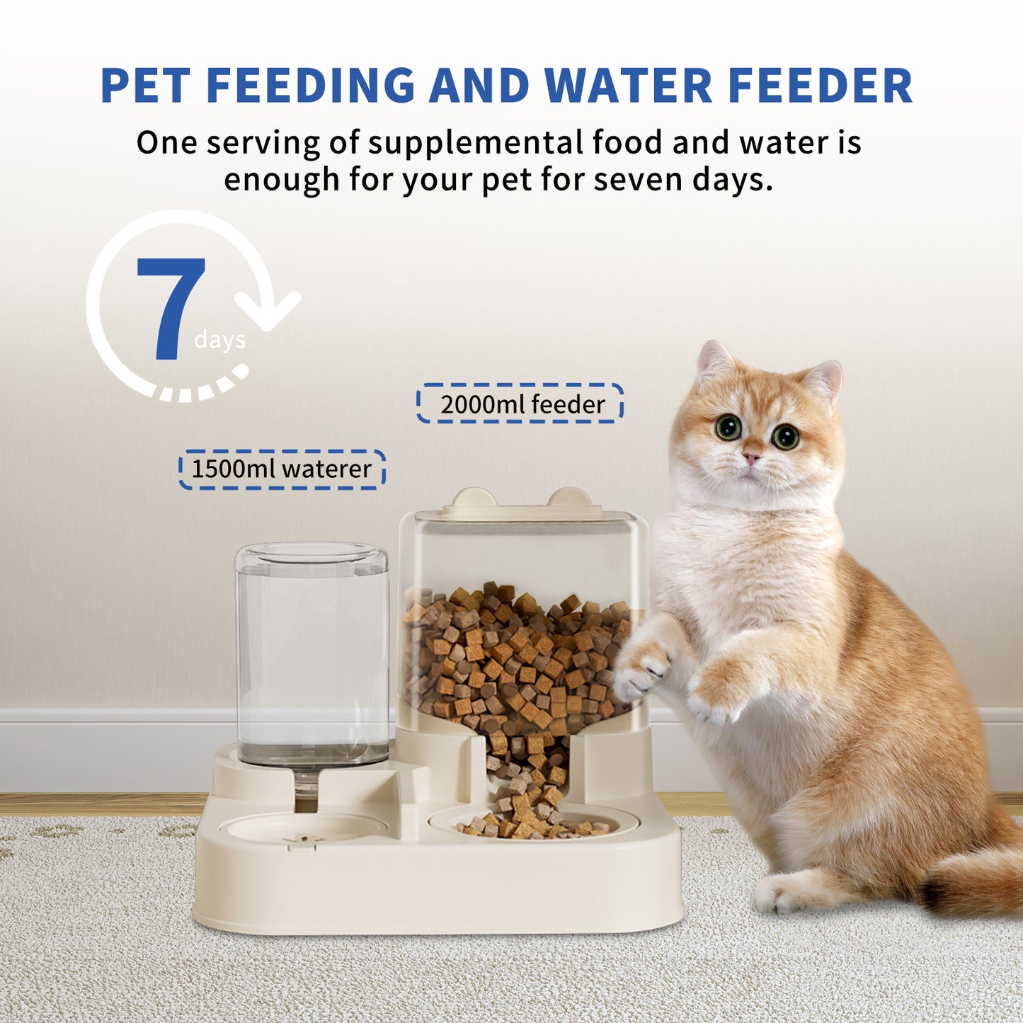 Automatic Pet Feeder & Water Station – Transparent, Self-Refilling, Perfect for Travel and Daily Care