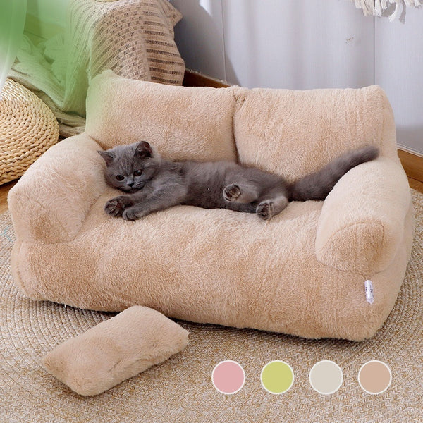 Cozy Pet Bed Sofa – Soft Winter Nest for Cats, Dogs & Puppies