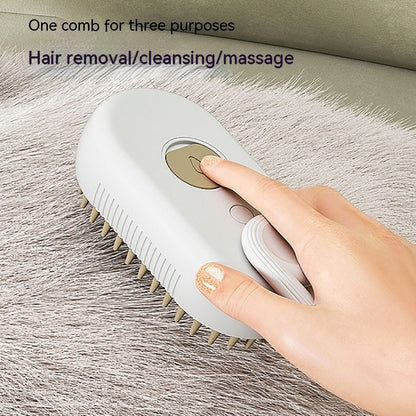 3-in-1 Electric Steam Brush for Cats & Dogs – Pet Grooming, Hair Removal & Massage Comb