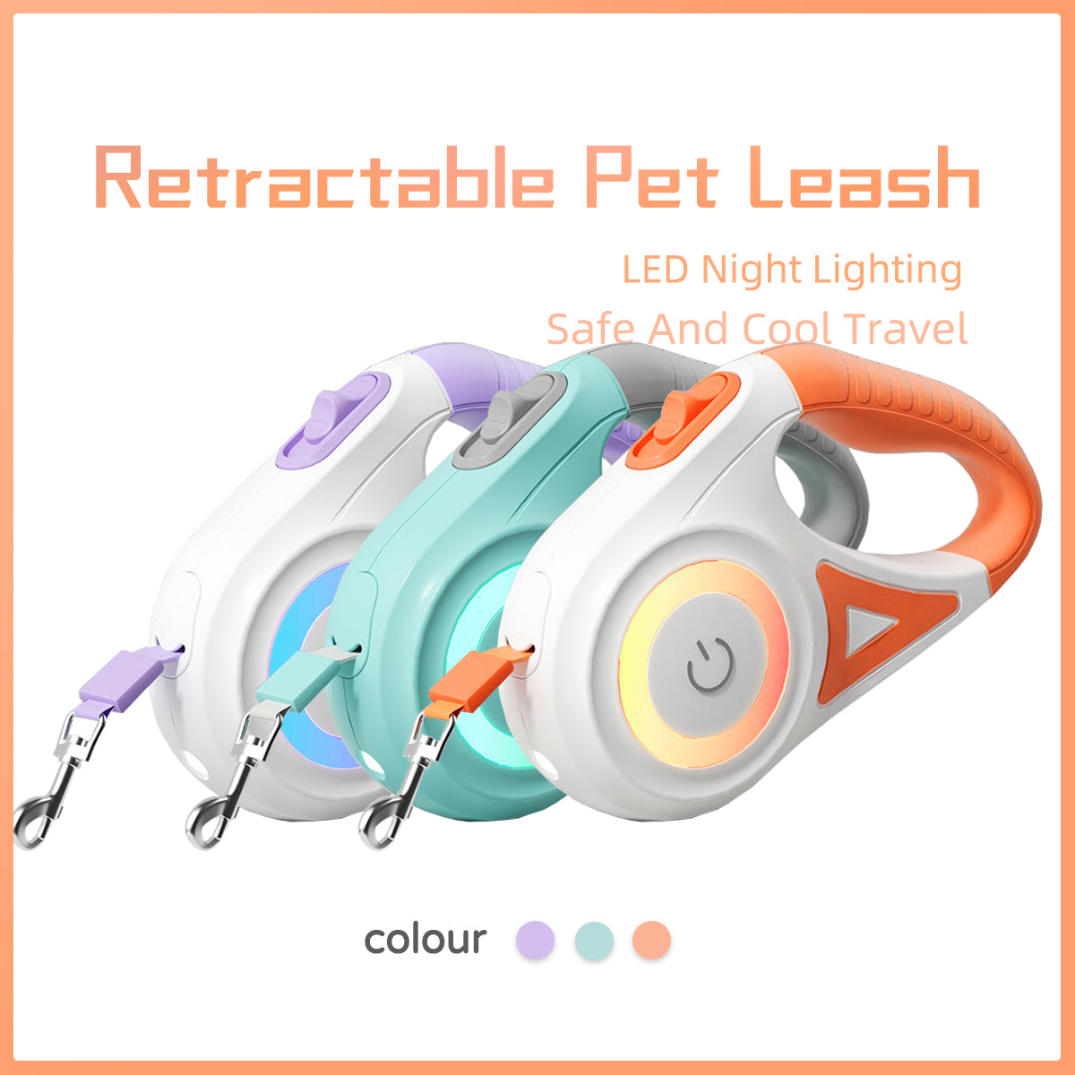 Retractable Dog Leash with Collar – Automatic Pet Traction Rope for Small & Medium Dogs