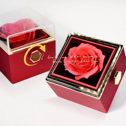 Rotating Rose Soap Flower Gift Box – Creative Jewelry & Valentine’s Day Gift for Women