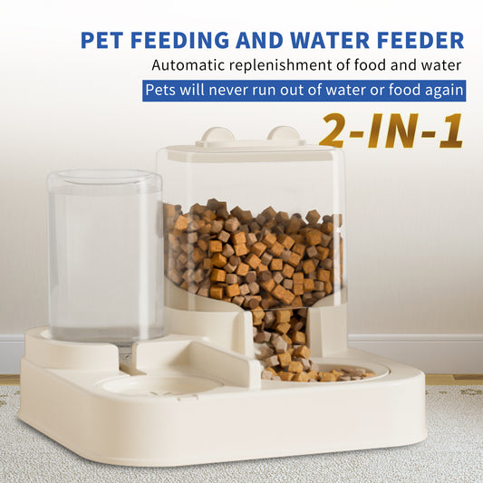 Automatic Pet Feeder & Water Station – Transparent, Self-Refilling, Perfect for Travel and Daily Care