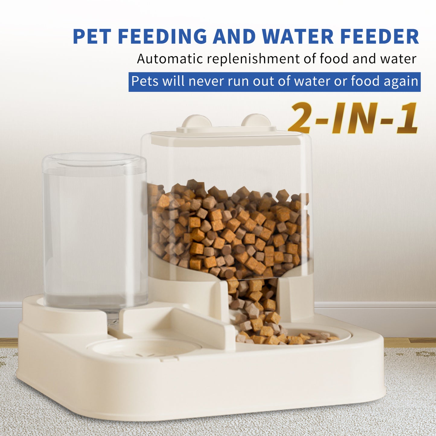 Automatic Pet Feeder & Water Station – Transparent, Self-Refilling, Perfect for Travel and Daily Care