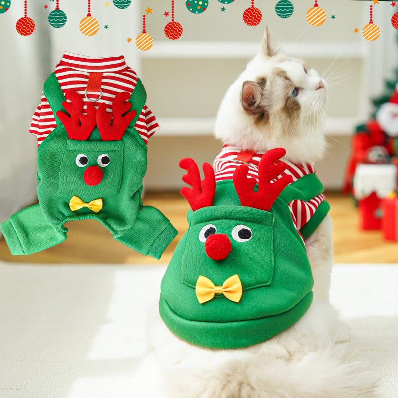 Holiday Pet Clothes – Christmas Elk Sweater for Dogs, Cats, Puppies & Kittens