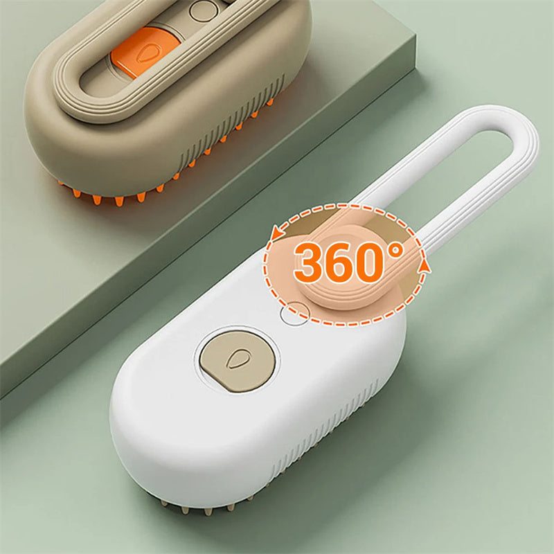 3-in-1 Electric Steam Brush for Cats & Dogs – Pet Grooming, Hair Removal & Massage Comb