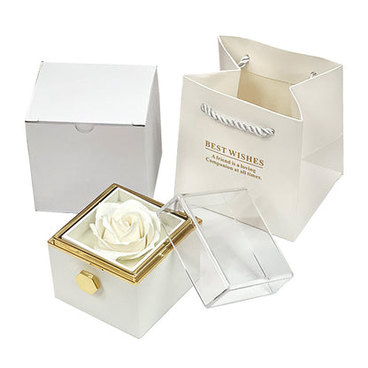 Rotating Rose Soap Flower Gift Box – Creative Jewelry & Valentine’s Day Gift for Women