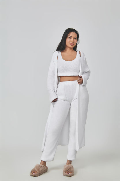 Women’s 3-Piece Cozy Lounge Pajama Set – Warm Winter Loungewear